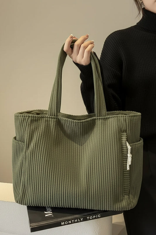 AV | Bolso Tote Acanalado con Detalle de Cordón